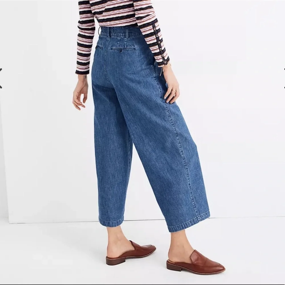Madewell | Wide Leg Pleated Jeans Denim Size 8 - Picture 2 of 7